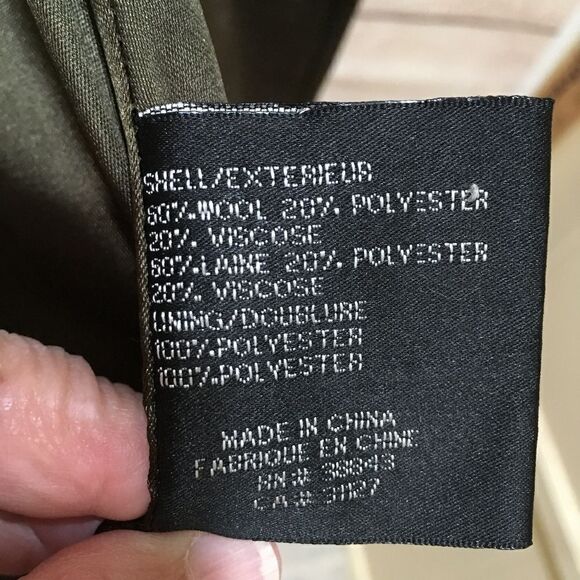 ‎DKNY WOOL COAT IN OLIVE GREEN - Picture 5 of 13